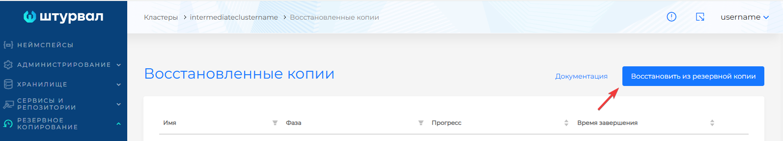 Скриншот интерфейса: Скриншот интерфейса платформы