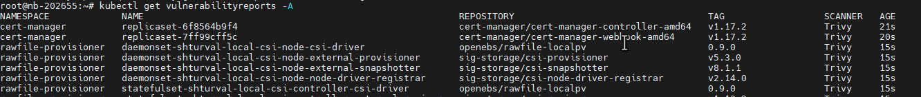 Проверка VulnerabilityReports