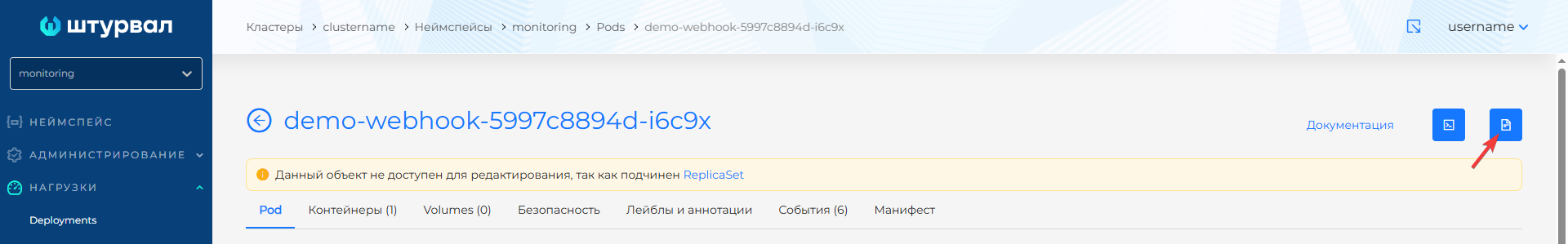Скриншот: Шаг 5. Проверить логи webhook